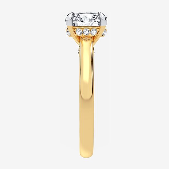 (G-H / Si1-Si2) Womens 1 1/7 CT. T.W. Lab Grown White Diamond 14K Gold Round Solitaire Engagement Ring