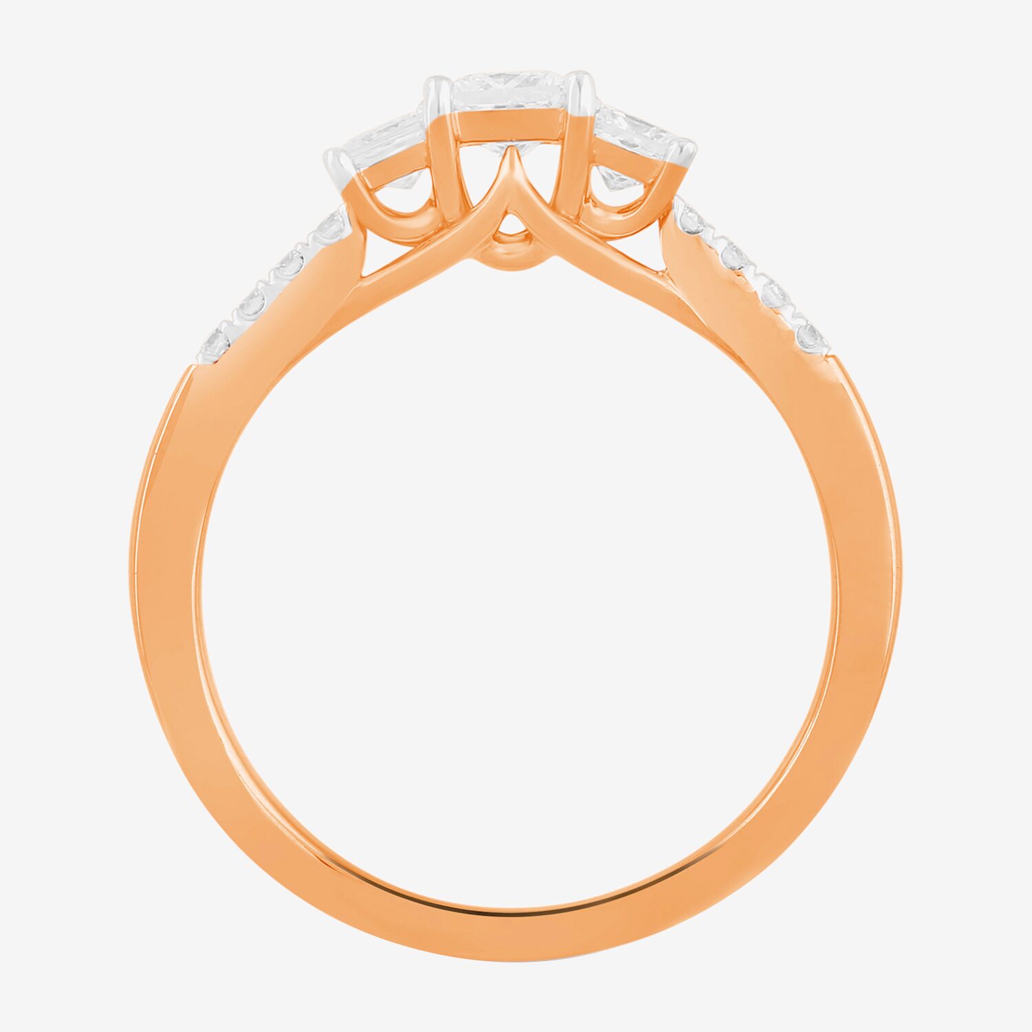 Love Lives Forever (F / Si2) Womens 3/4 CT. T.W. Lab Grown White Diamond 10K Gold Side Stone 3-Stone Engagement Ring