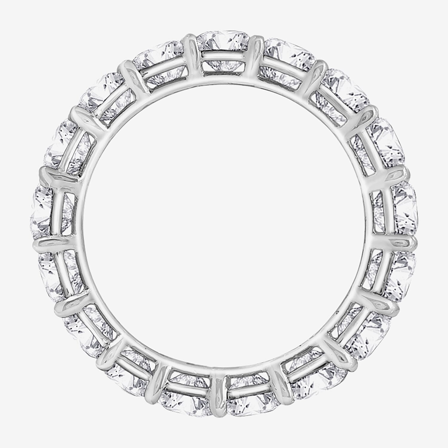 Diamonart Womens Cubic Zirconia Sterling Silver Eternity Band