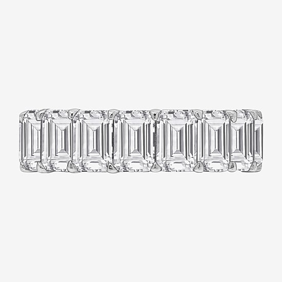 Diamonart Womens Cubic Zirconia Sterling Silver Eternity Band