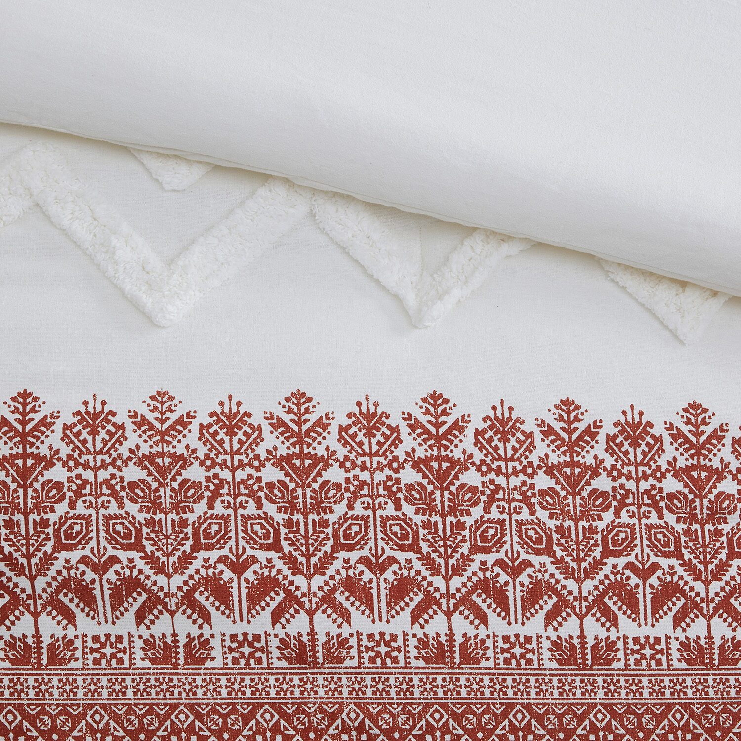 INK+IVY Mila 3 Piece Cotton Duvet Cover Set with Chenille Tufting