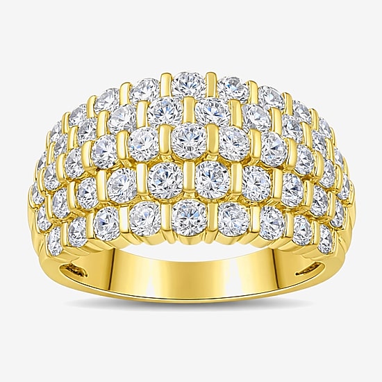 I/ I2 Womens 2 CT. T.W. Lab Grown White Diamond 14K Gold Over Silver Cocktail Ring