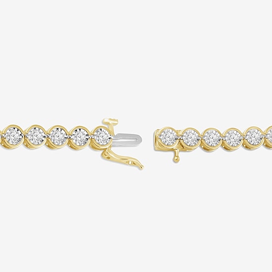 (I / I2) Womens 2 CT. T.W. Lab Grown White Diamond Sterling Silver Tennis Bracelet