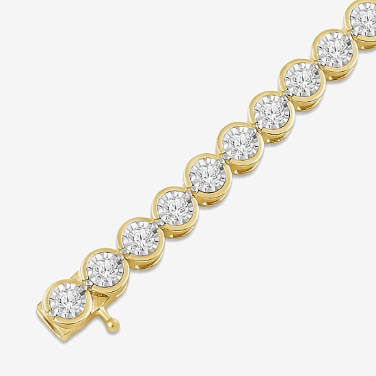 (I / I2) Womens 2 CT. T.W. Lab Grown White Diamond Sterling Silver Tennis Bracelet