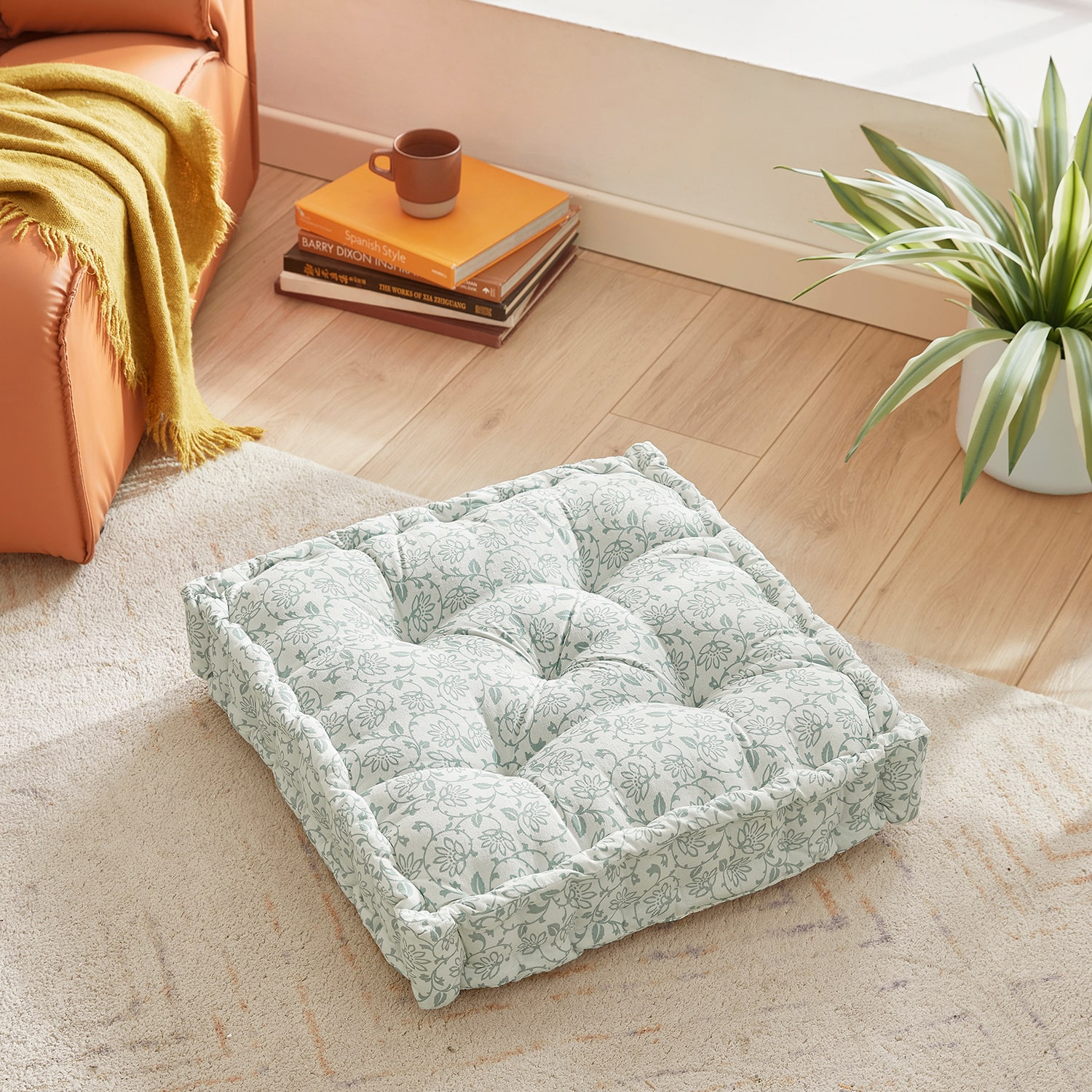 Peri Home Floor Cushion Block Floral Pillow