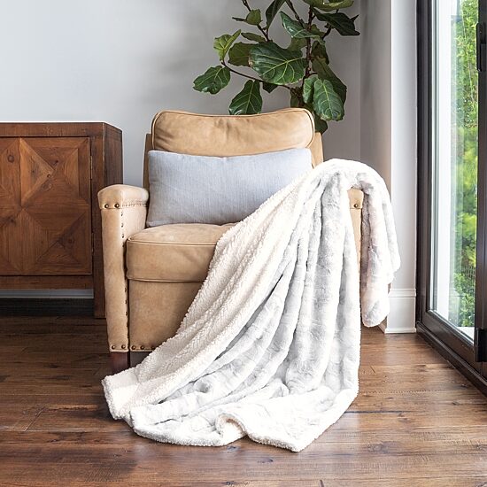 Casual Comfort Faux Fur Tie Dye Reversible Extra Weight Throw Blanket