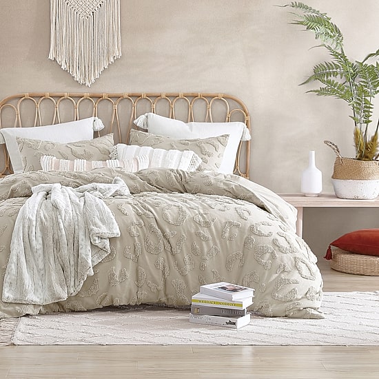 Peri Home Chenille Leopard Duvet Cover Set