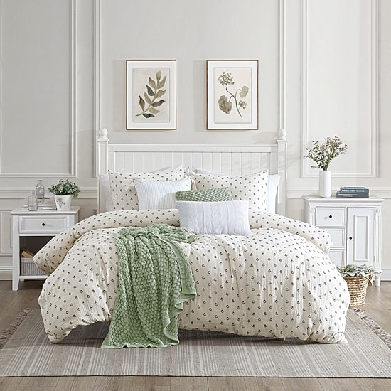 Peri Home Block Print Gauze 3-pc. Duvet Cover Set