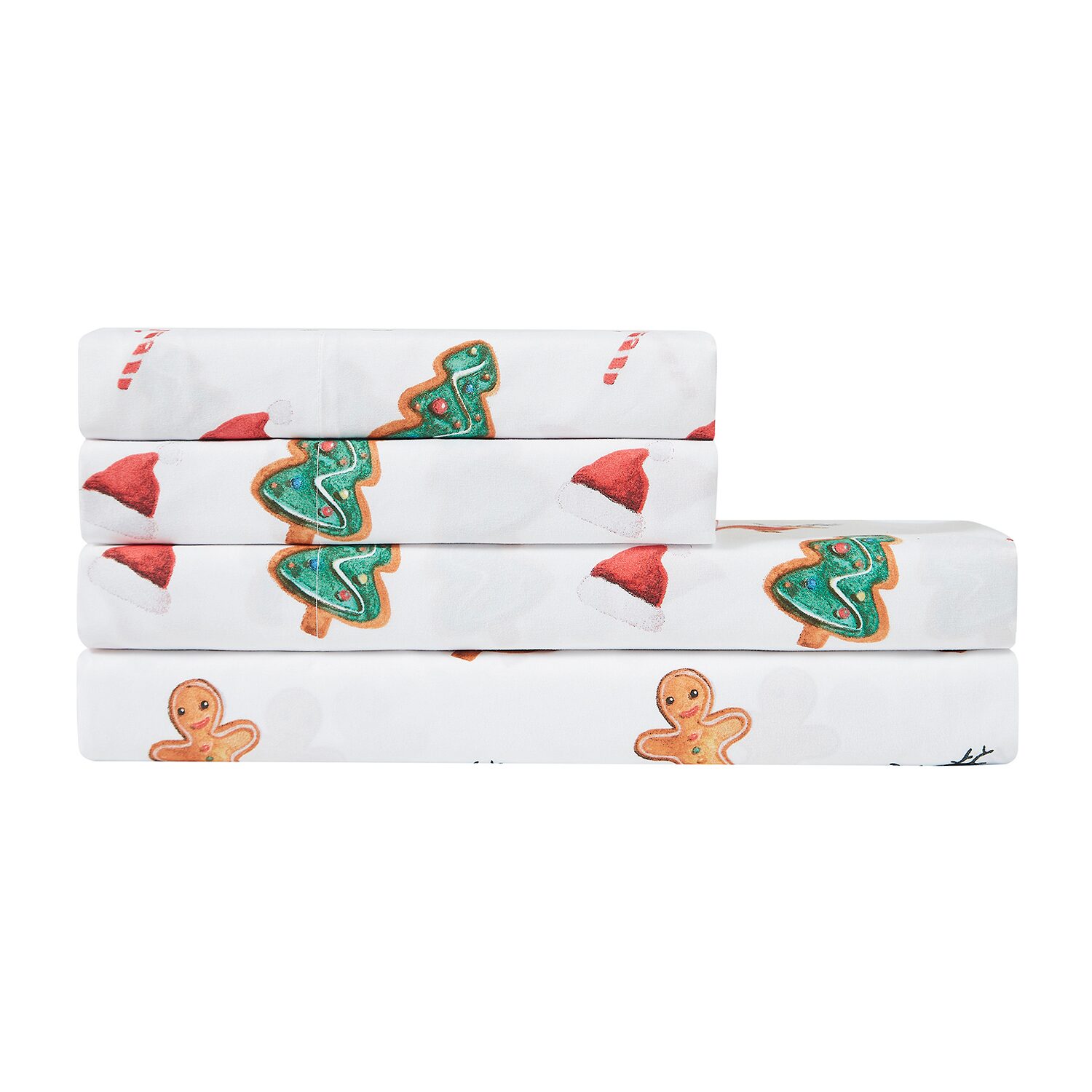 Sweet Home Collection Printed Christmas Holiday Microfiber Deep Pocket Sheet Set
