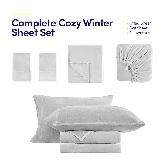 Sweet Home Collection Ultra Soft Microplush Solid Fleece Deep Pocket Sheet Set