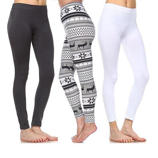 White Mark Womens Mid Rise 3-pc. Full Length Leggings