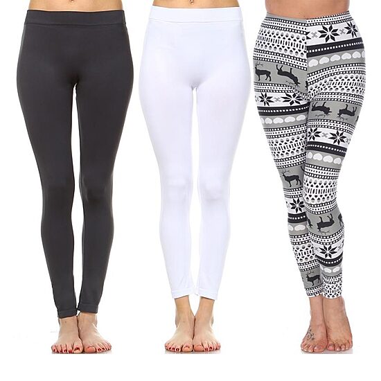 White Mark Womens Mid Rise 3-pc. Full Length Leggings