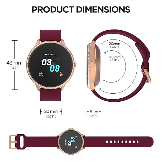 Itouch Womens Pink Smart Watch 500015r-C12