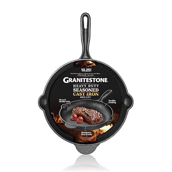 Granitestone Heavy Duty Cast Iron 10.25" Round Skillet