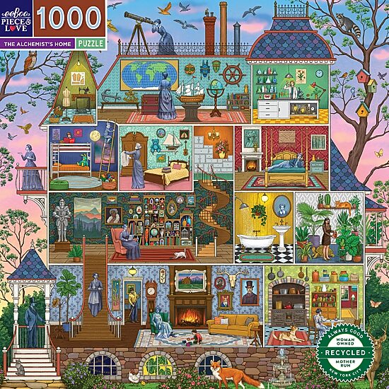 Eeboo Piece And Love The Alchemist's Home 1000 Piece Square Adult Jigsaw Puzzle