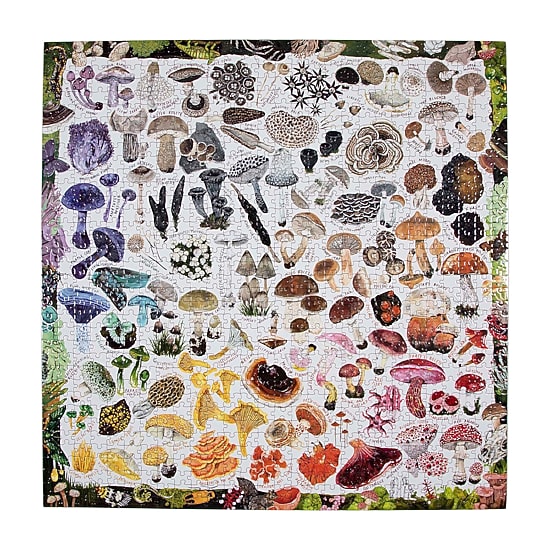 Eeboo Piece And Love Mushroom Rainbow 1000 Piece Square Adult Jigsaw 1000-pc. Puzzle