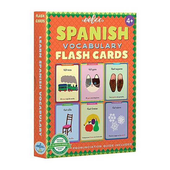 Eeboo Spanish Vocabulary Flash Cards For Kids 56-pc. Card Game