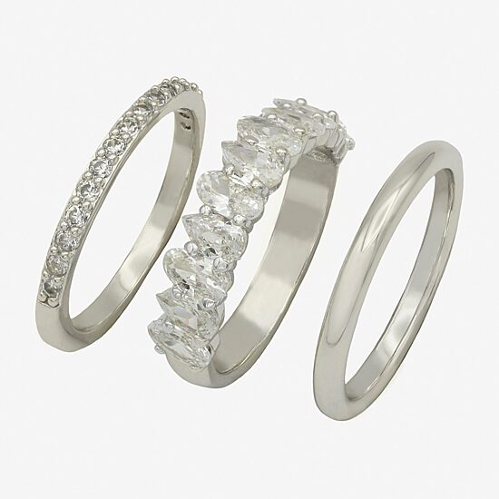 Sparkle Allure Womens 8MM Cubic Zirconia Pure Silver Over Brass Marquise Eternity Band