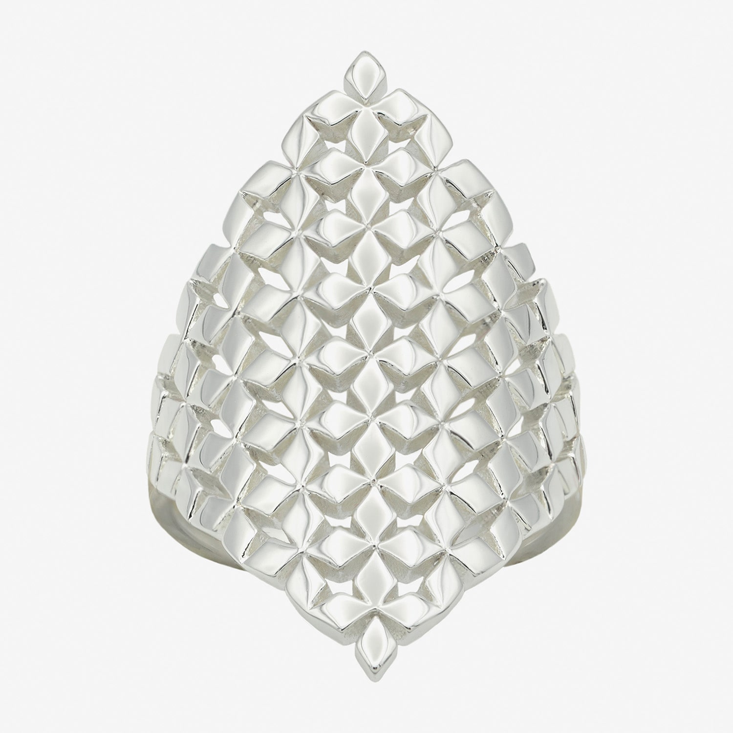 Sparkle Allure Womens Pure Silver Over Brass Cocktail Ring