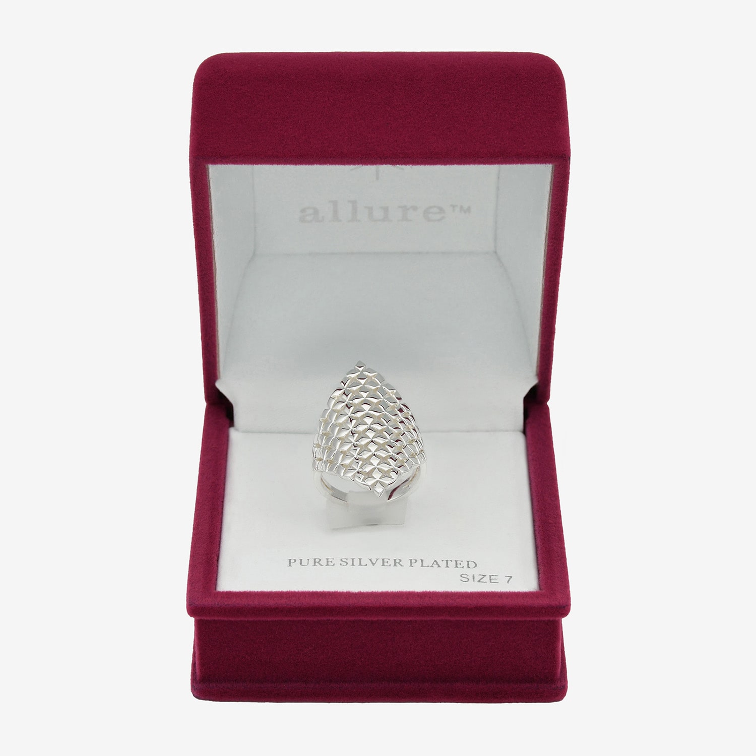 Sparkle Allure Womens Pure Silver Over Brass Cocktail Ring