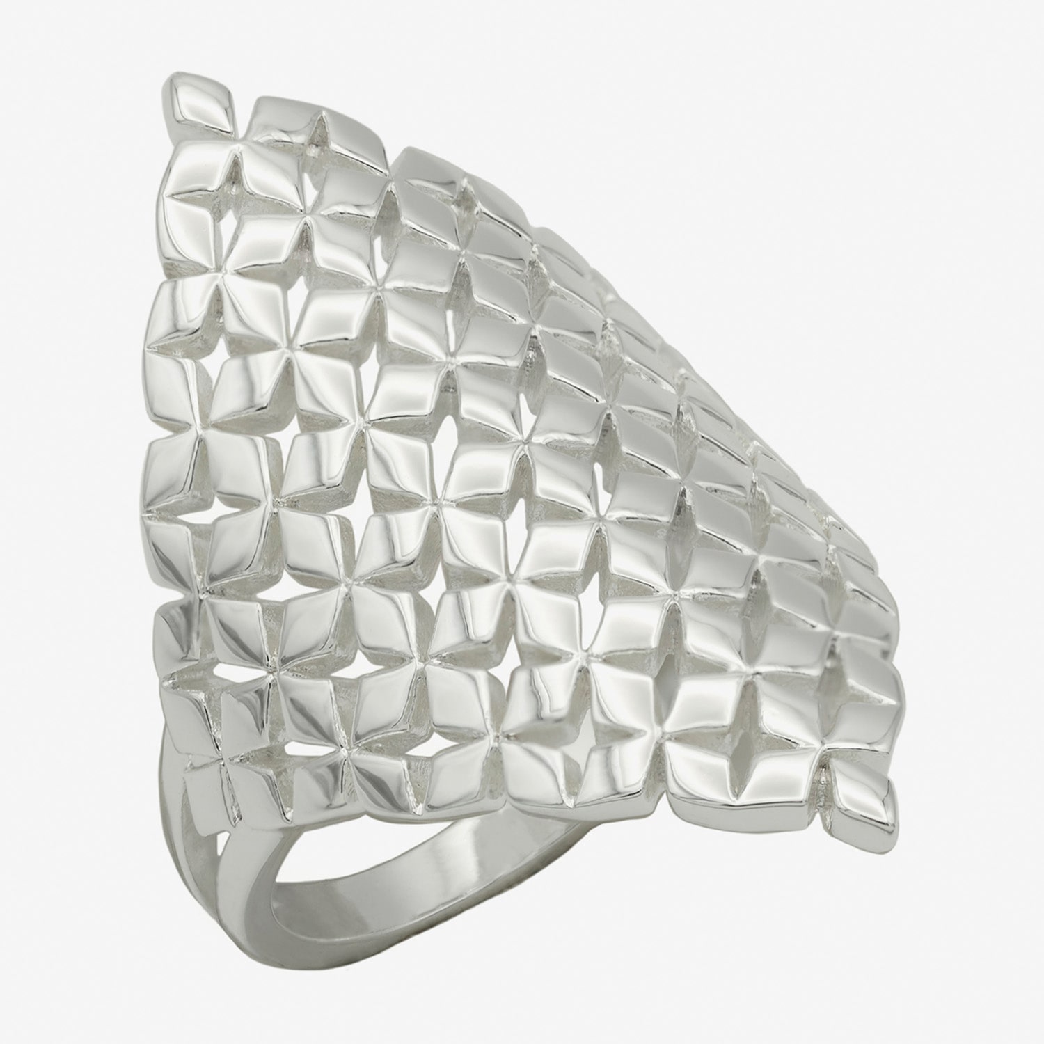 Sparkle Allure Womens Pure Silver Over Brass Cocktail Ring