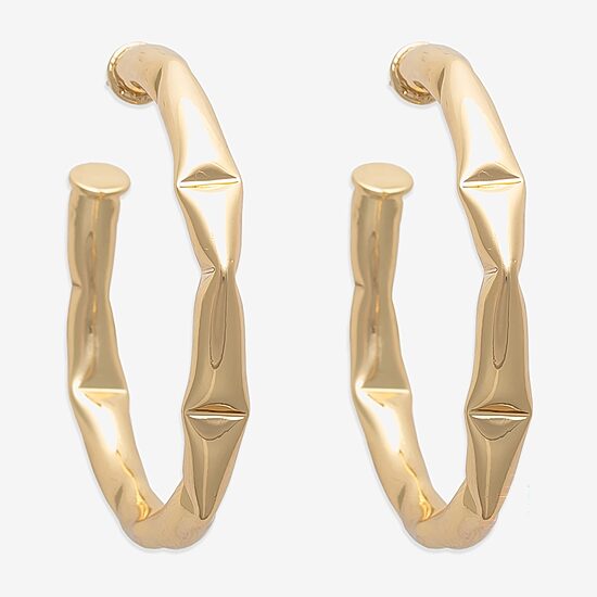 Bold Elements Gold Tone Womens 2 Inch Hoop Earrings