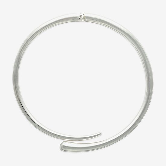 Bold Elements Silver Tone Womens 10 Inch Collar Necklace