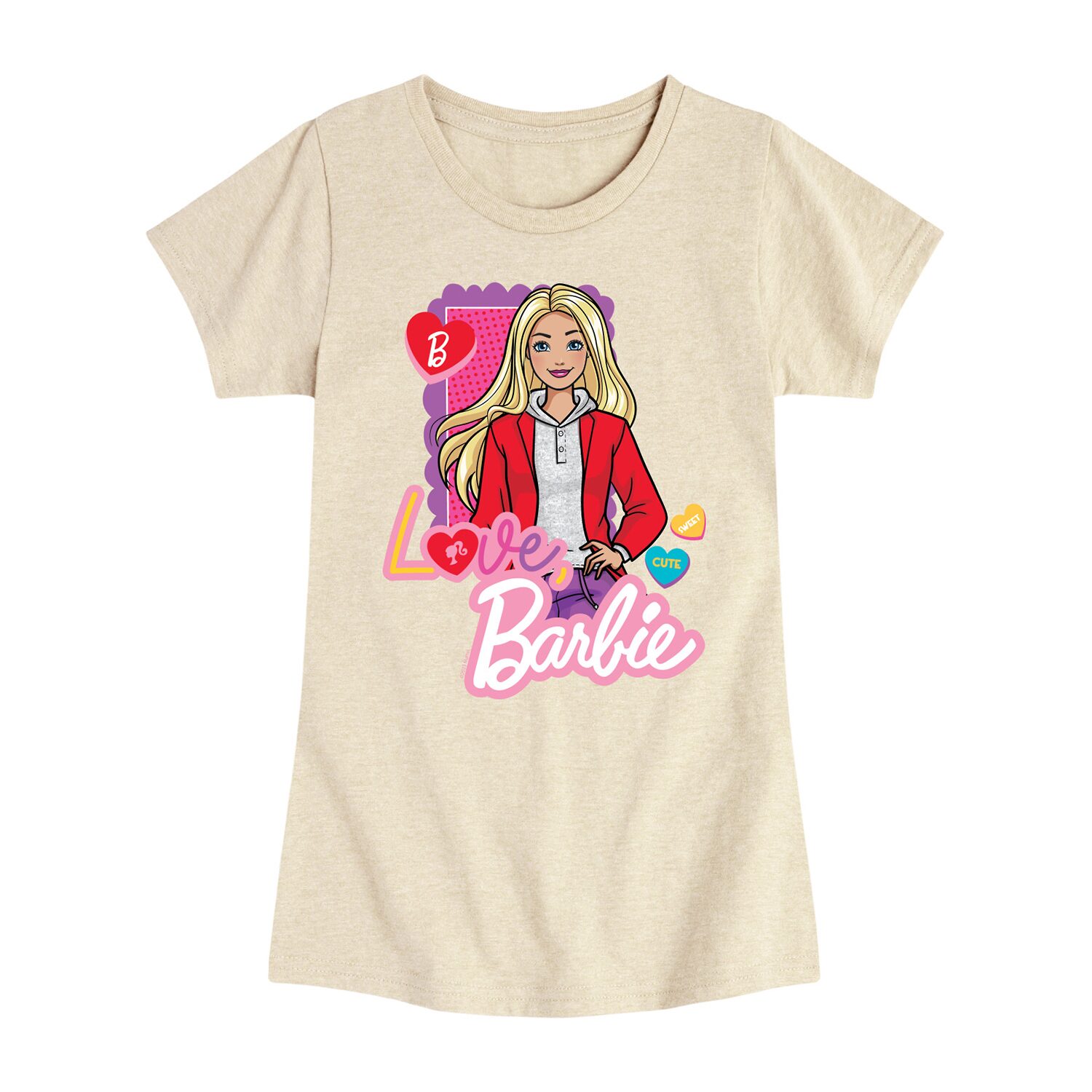 Big Kid Girls Crew Neck Short Sleeve Barbie T-Shirt