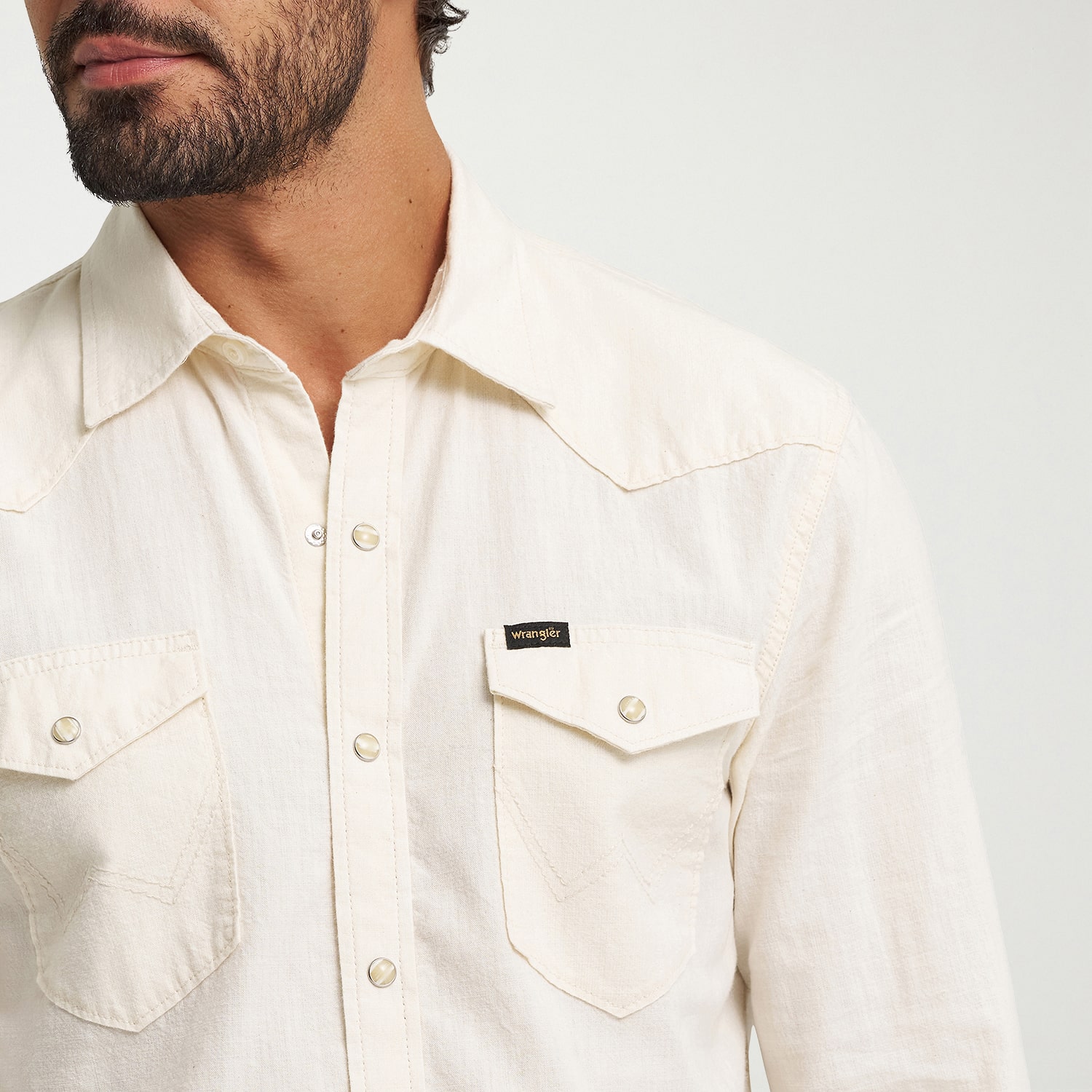 Wrangler® Mens Regular Fit Long Sleeve Button-Down Shirt