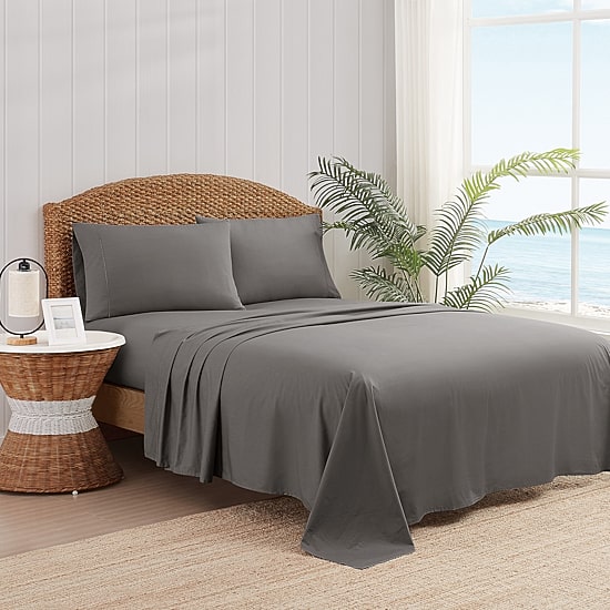 Oceanfront Resort Wavy Hem Solid Percale Sheet Set