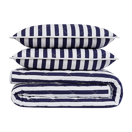 Brooklyn Loom Levi Stripe Easy Care Quilt Set