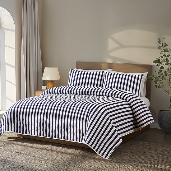 Brooklyn Loom Levi Stripe Easy Care Quilt Set