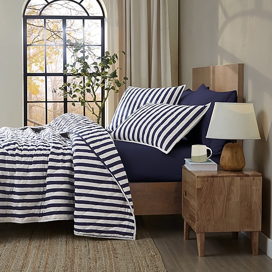 Brooklyn Loom Levi Stripe Easy Care Quilt Set