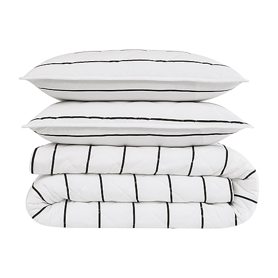 Brooklyn Loom Hayward Stripe Easy Care Quilt Set