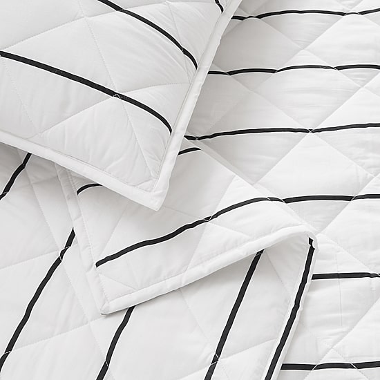 Brooklyn Loom Hayward Stripe Easy Care Quilt Set