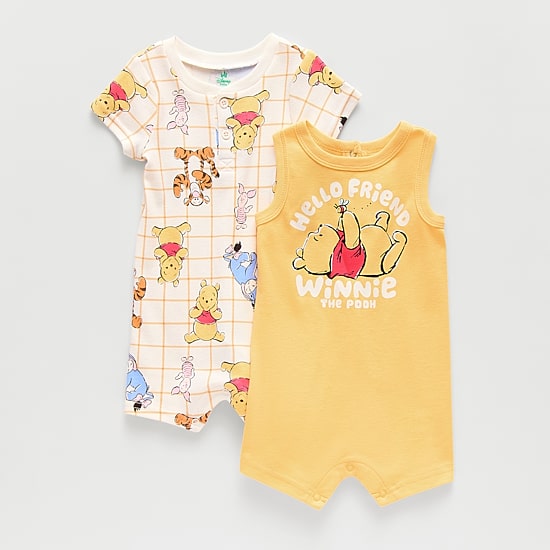 Baby Boys Winnie The Pooh Short Sleeve 2-pc. Romper