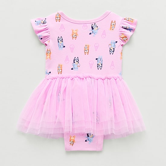 Baby Girls Short Sleeve Bluey Tutu Dress