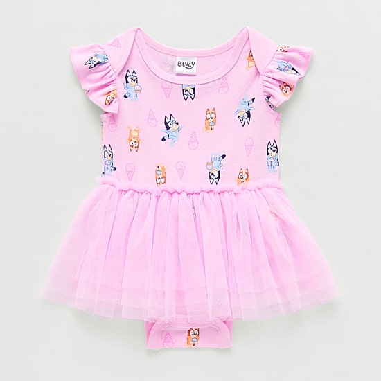 Baby Girls Short Sleeve Bluey Tutu Dress