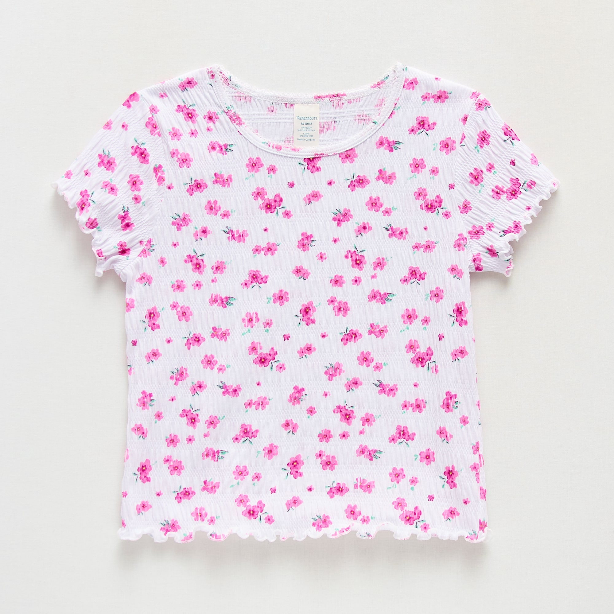 Thereabouts Little & Big Kid Girls Round Neck Short Sleeve T-Shirt