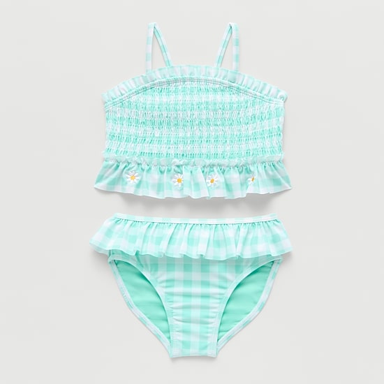 Okie Dokie Toddler & Little Girls Gingham 2-pc. Tankini Set