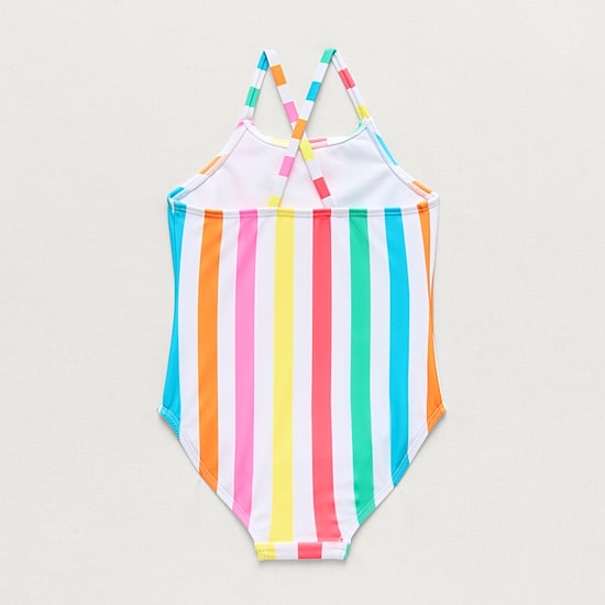 Okie Dokie Toddler & Little Girls Striped Sleeveless One Piece Swimsuit