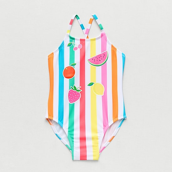 Okie Dokie Toddler & Little Girls Striped Sleeveless One Piece Swimsuit