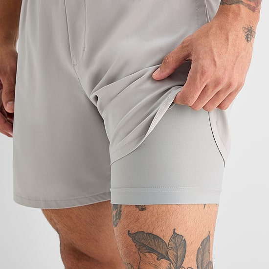 Xersion 2-In-1 Lined Mens 6" Mid Rise Workout Shorts