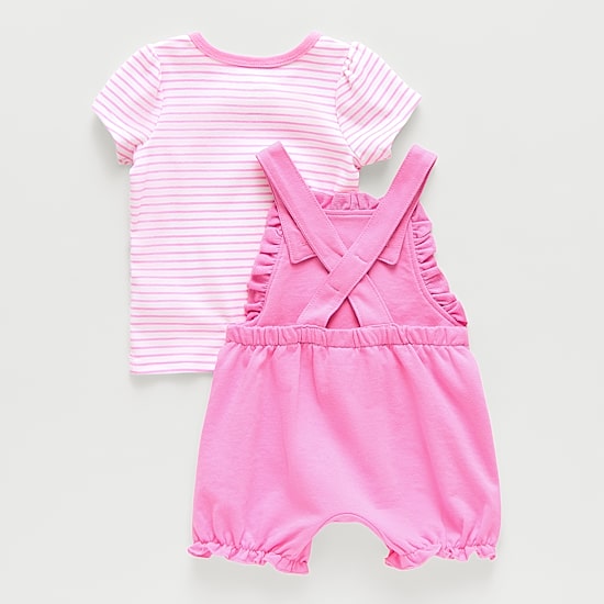 Baby Girls 2-pc. Minnie Mouse Shortall Set