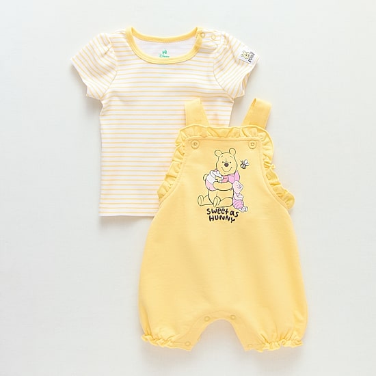 Baby Girls 2-pc. Winnie The Pooh Shortall Set