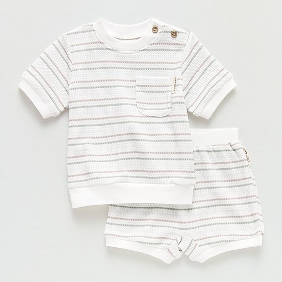 Proudly™ Baby Unisex Waffle 2-pc. Short Set