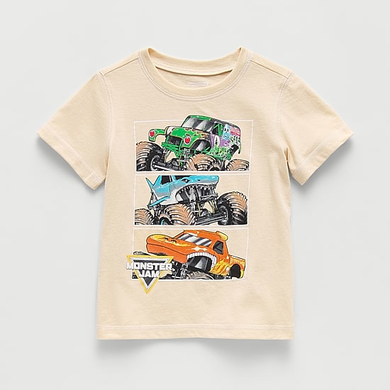 Toddler Boys Crew Neck Short Sleeve Regular Fit Monster Jam Graphic T-Shirt