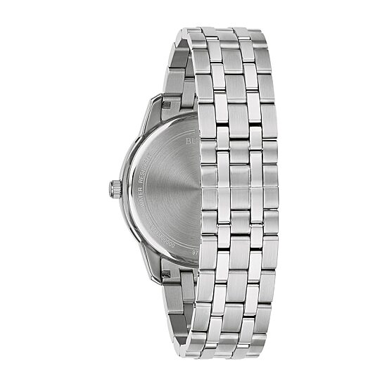 Bulova Sutton Mens Silver Tone Stainless Steel Bracelet Watch 96b338