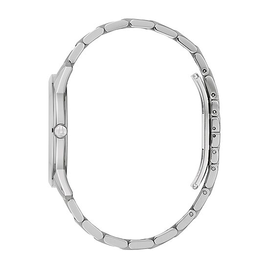 Bulova Sutton Mens Silver Tone Stainless Steel Bracelet Watch 96b338
