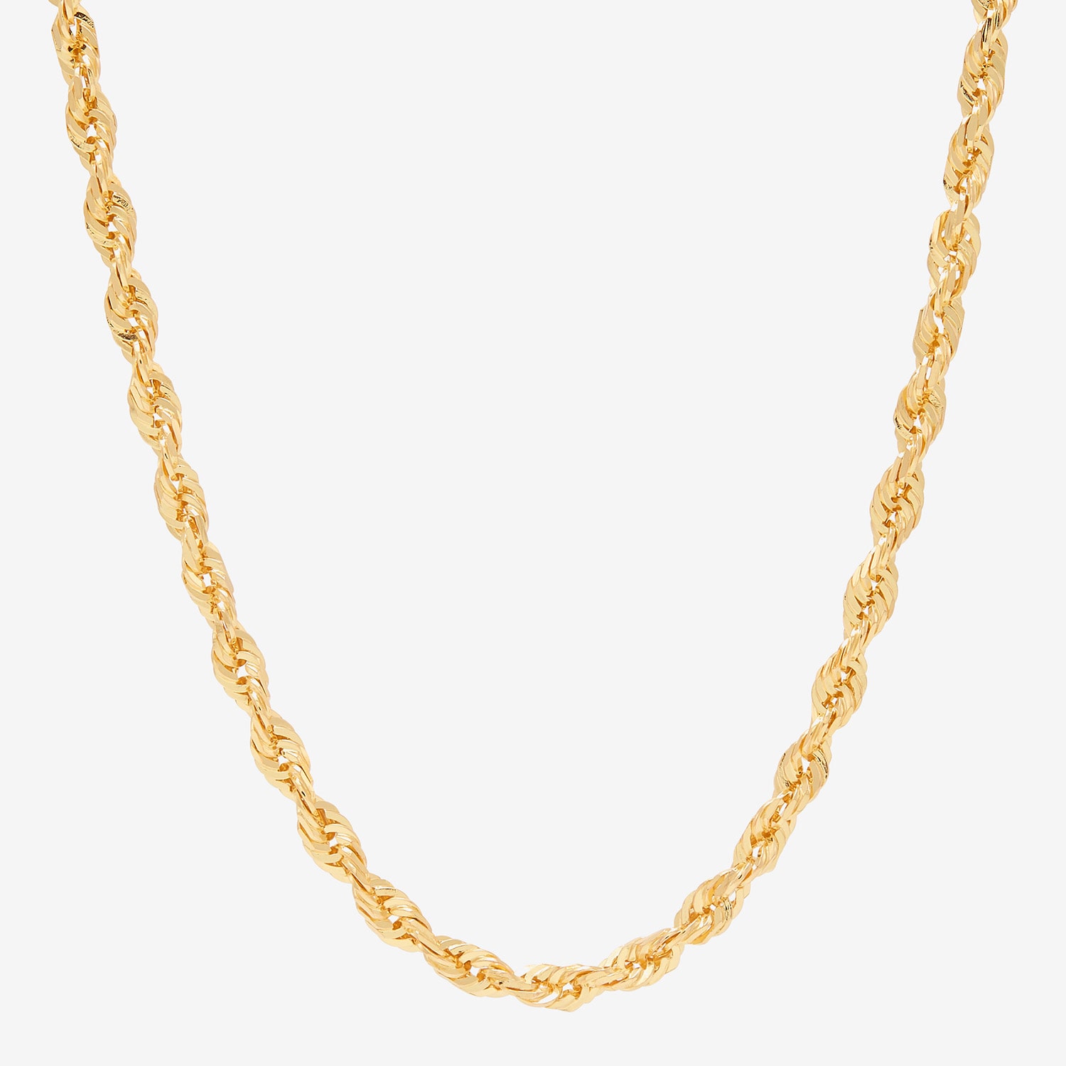 Womens 10K Gold 24 Inch Rope Chain Necklace